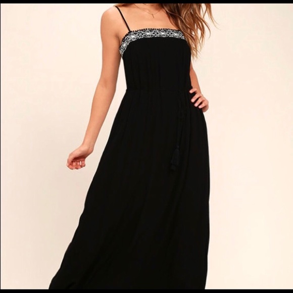 Lulus Rockaway Beach Black Embroidered Maxi Dress - Picture 3 of 4